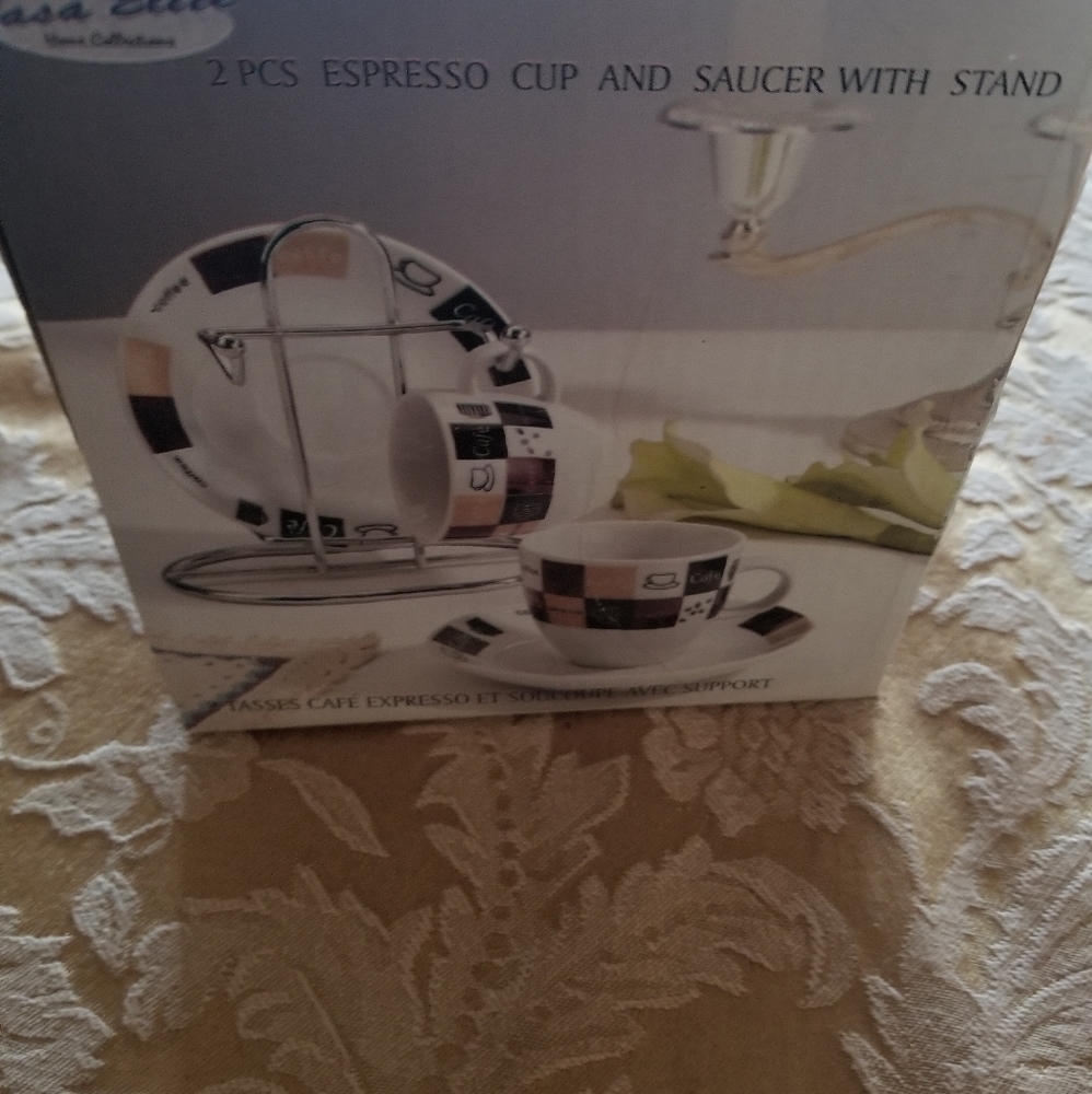 Casa Elite Espresso Cups, Saucer &